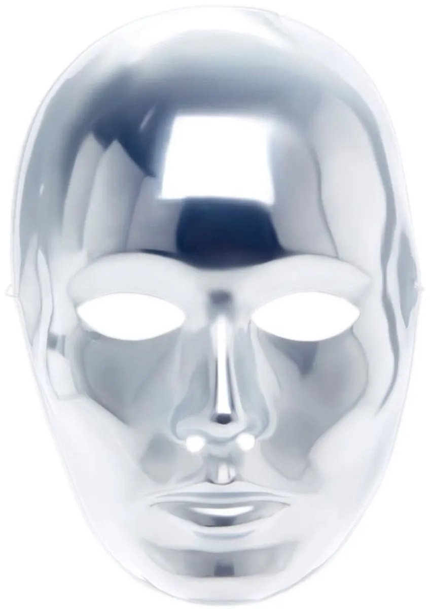 Carnival Toys Verkleedmasker Metallic Zilver