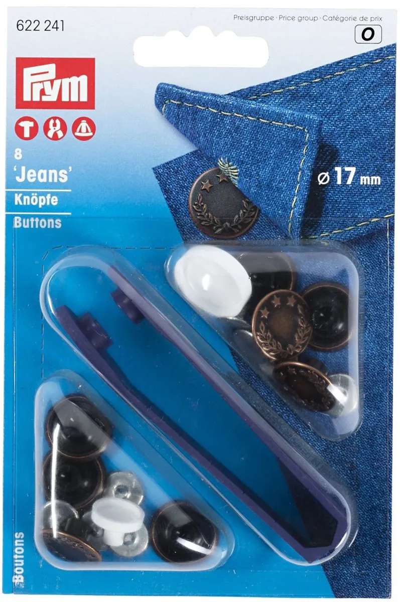 Prym Jeansknopen Lauwerkrans 17mm Oudkoper - 8 Stuks