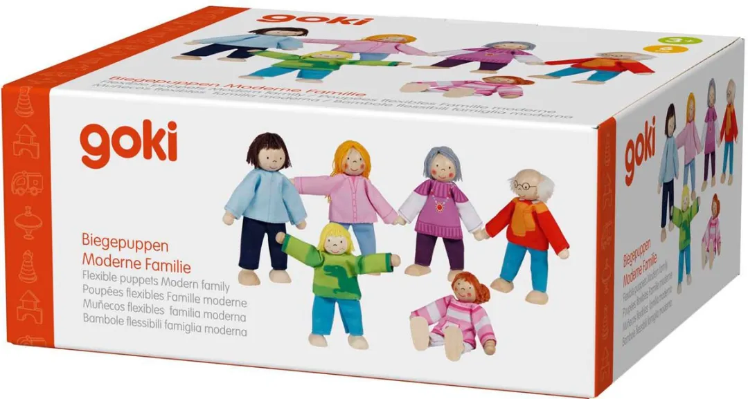 Goki Flexible Puppets Family - Meerkleurig