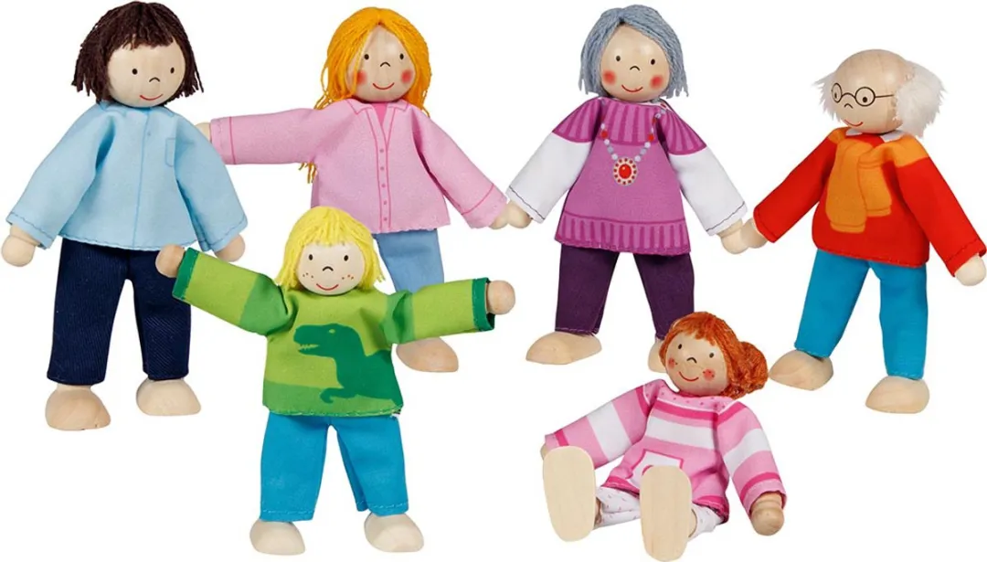 Goki Flexible Puppets Family - Meerkleurig