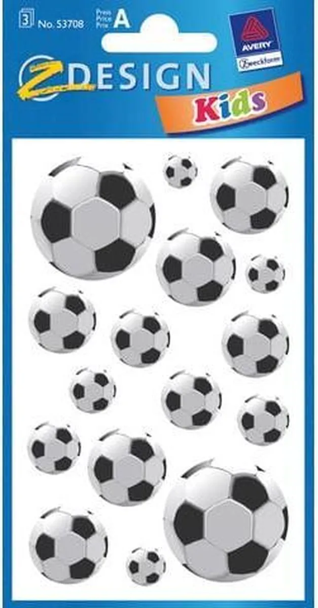 Avery Voetbal Stickers 7,6x12cm