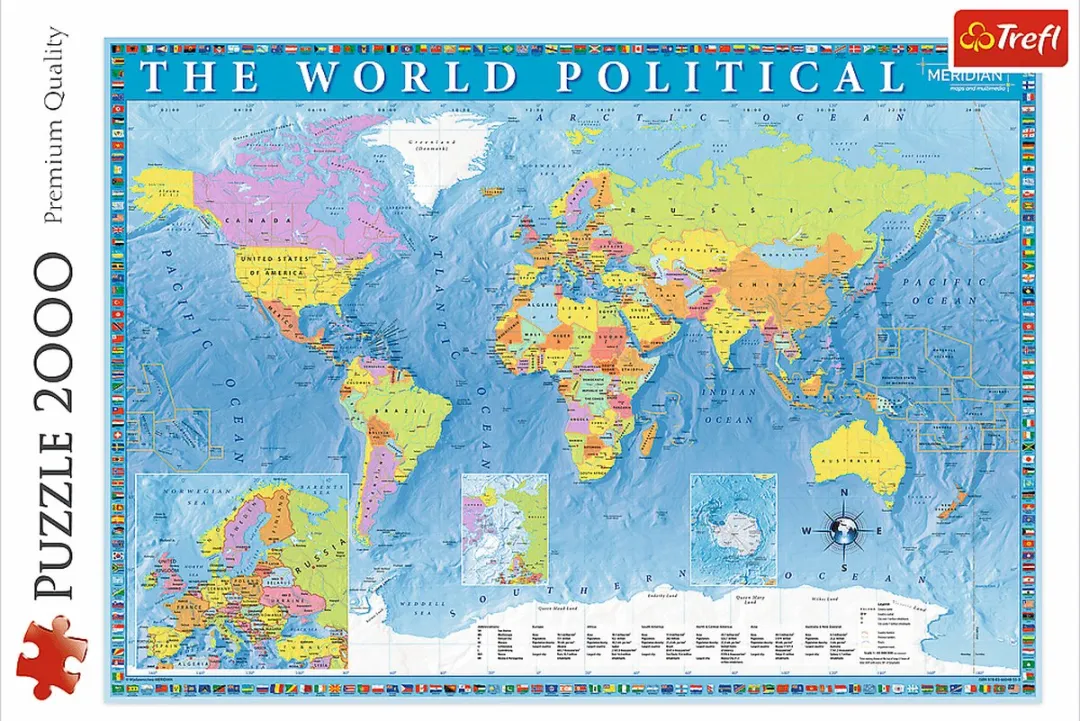 Trefl 2000 Wereldkaart Puzzel 1000 Stuks - Multicolor