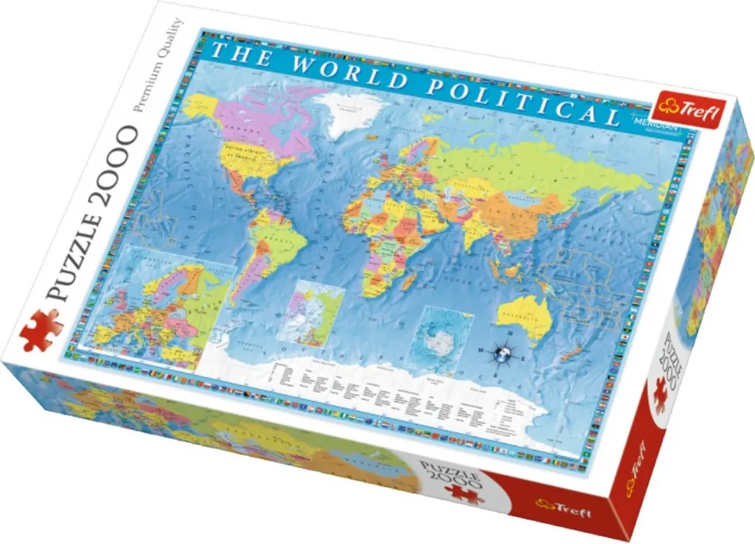 Trefl 2000 Wereldkaart Puzzel 1000 Stuks - Multicolor
