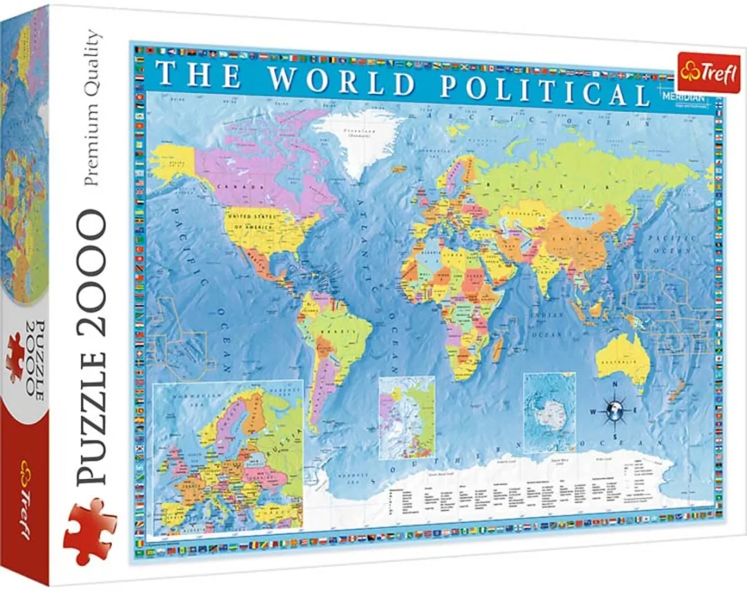 Trefl 2000 Wereldkaart Puzzel 1000 Stuks - Multicolor
