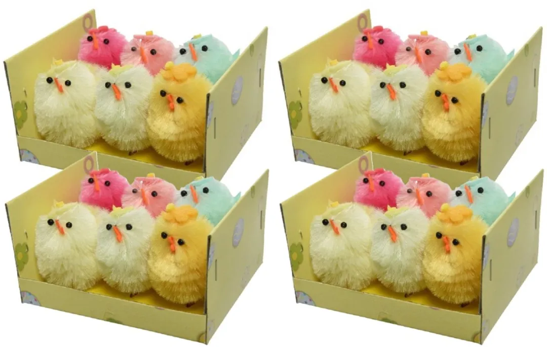Decoris Paaskuikentjes - 24 Stuks - 4cm - Multicolor