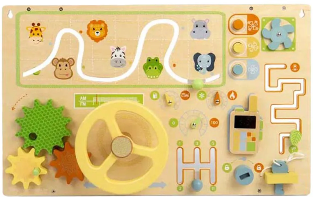 BigJigs speelgoed Jungle Busy Board educatief spel multicolor.