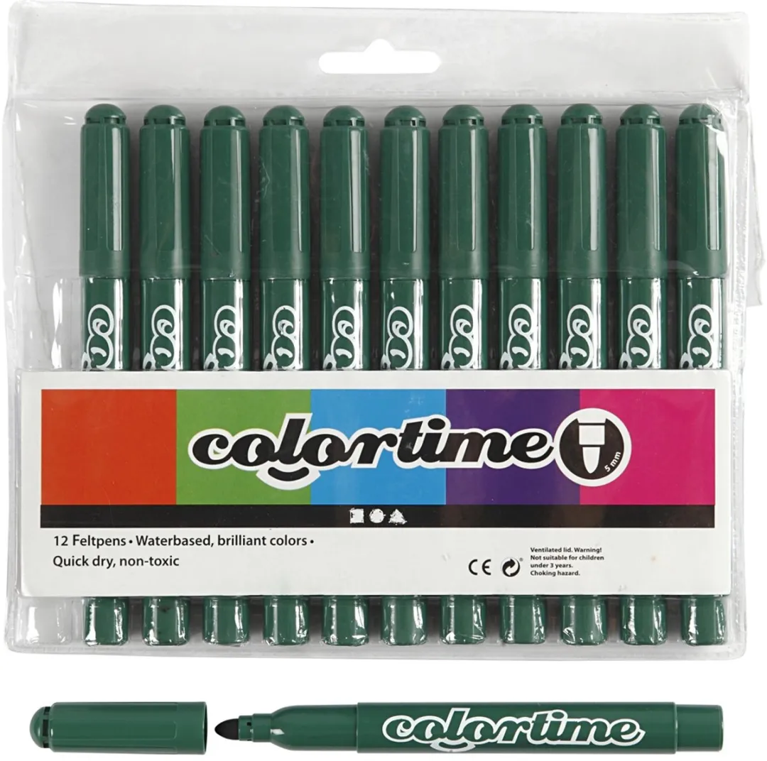 Colortime Groene Stiften 5mm - 12 Stuks