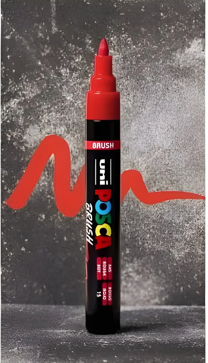Posca PC-5BR Brushpunt Paintmarker - Blauw - 16 Stuks
