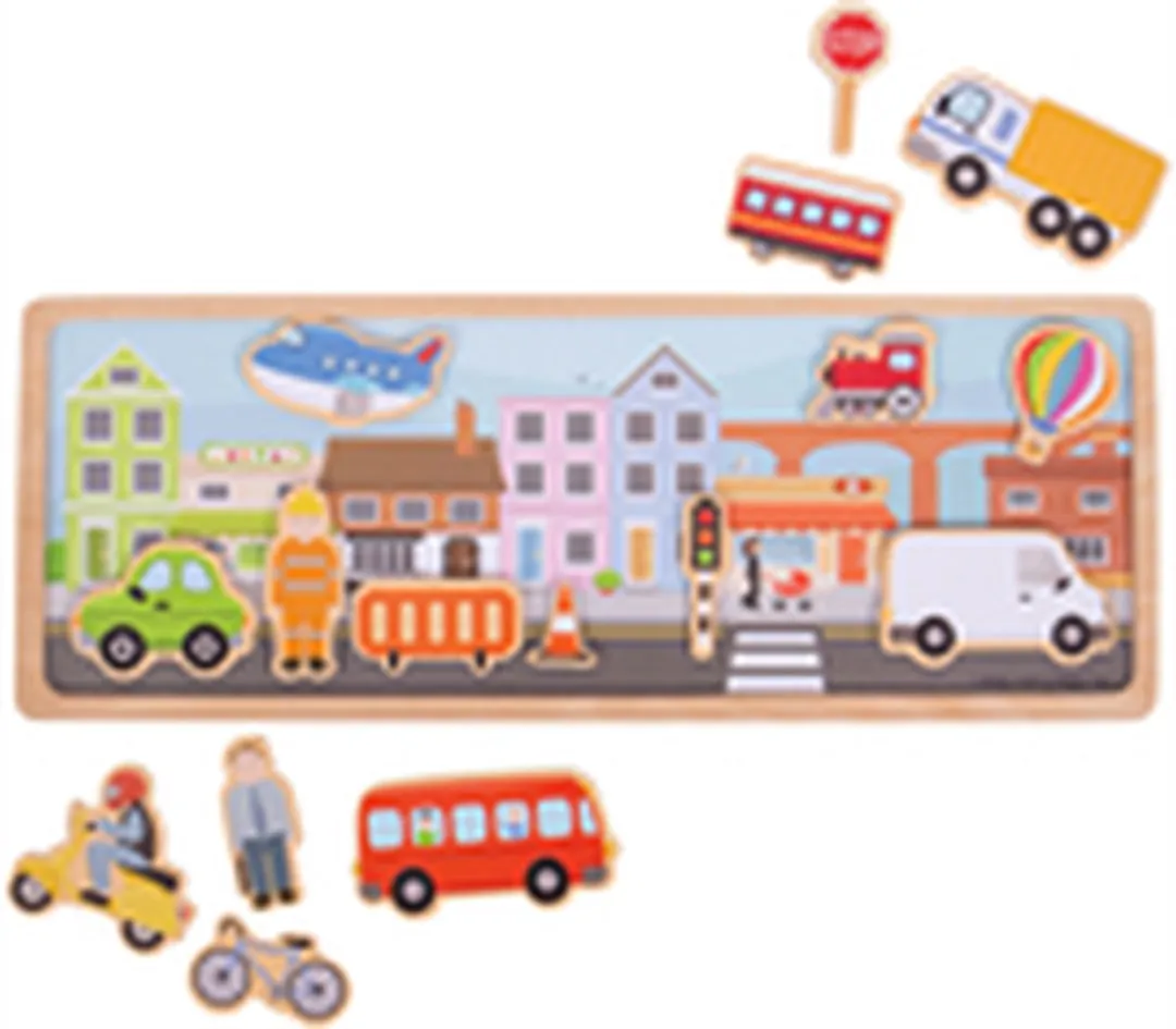 BIGJIGS Houten Magneetset Stad Puzzel