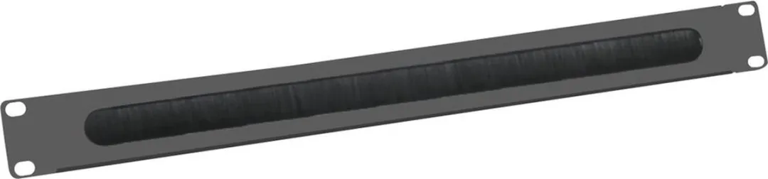 Value 19" Kabeldoorvoerstrook 1HE met borstel - Zwart - afbeelding 4 van 5