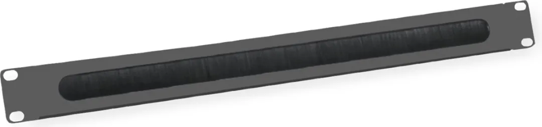 Value 19" Kabeldoorvoerstrook 1HE met borstel - Zwart - afbeelding 2 van 5