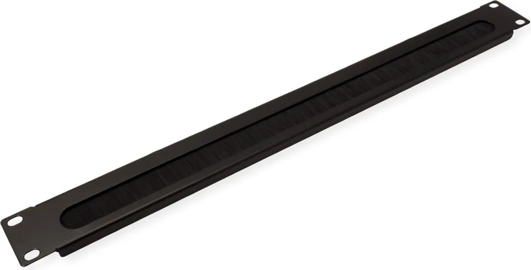Value 19" Kabeldoorvoerstrook 1HE met borstel - Zwart - afbeelding 3 van 5