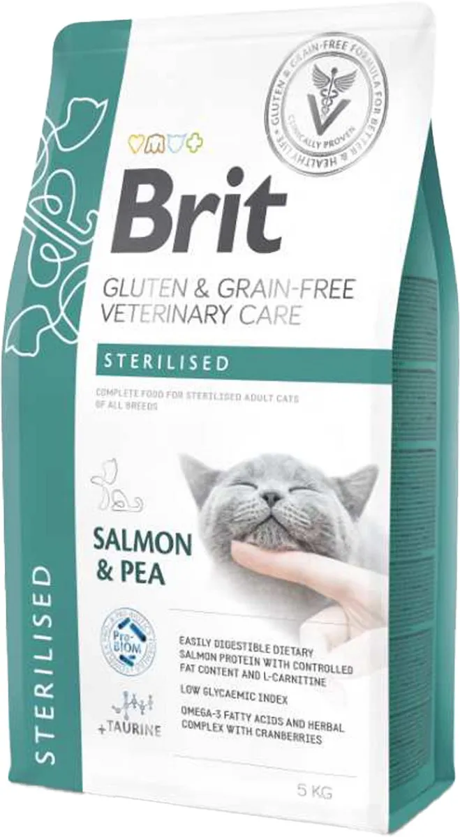 Brit Care Grainfree Veterinary Diet Cat Sterilised Salmon 5 kg - Kat