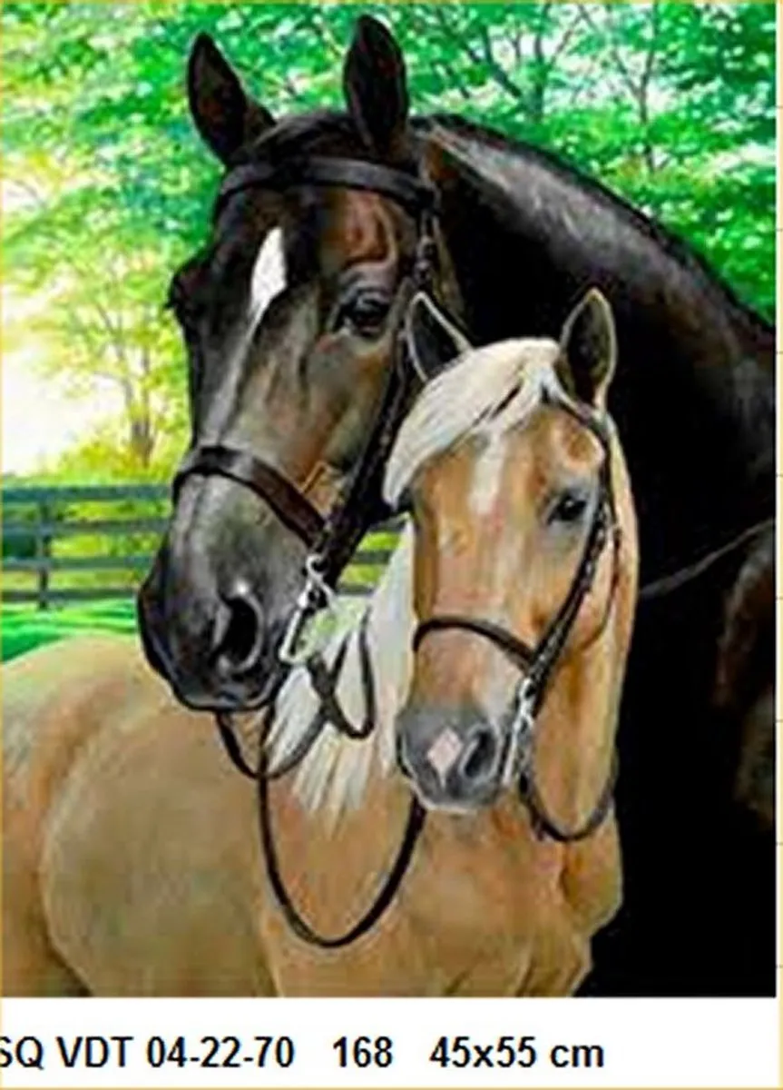 VDTOYS Diamond Painting VDTB168 Groot - 45x55cm - Paarden 3