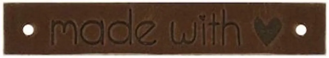 Durable Leren Label Made with Love 6cm