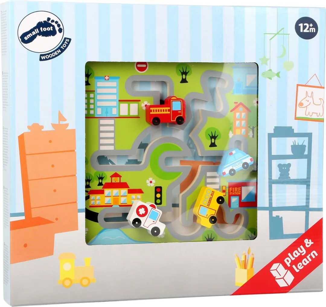 Small Foot City Row Puzzel - Houten Speelgoed 1 Jaar - Wit
