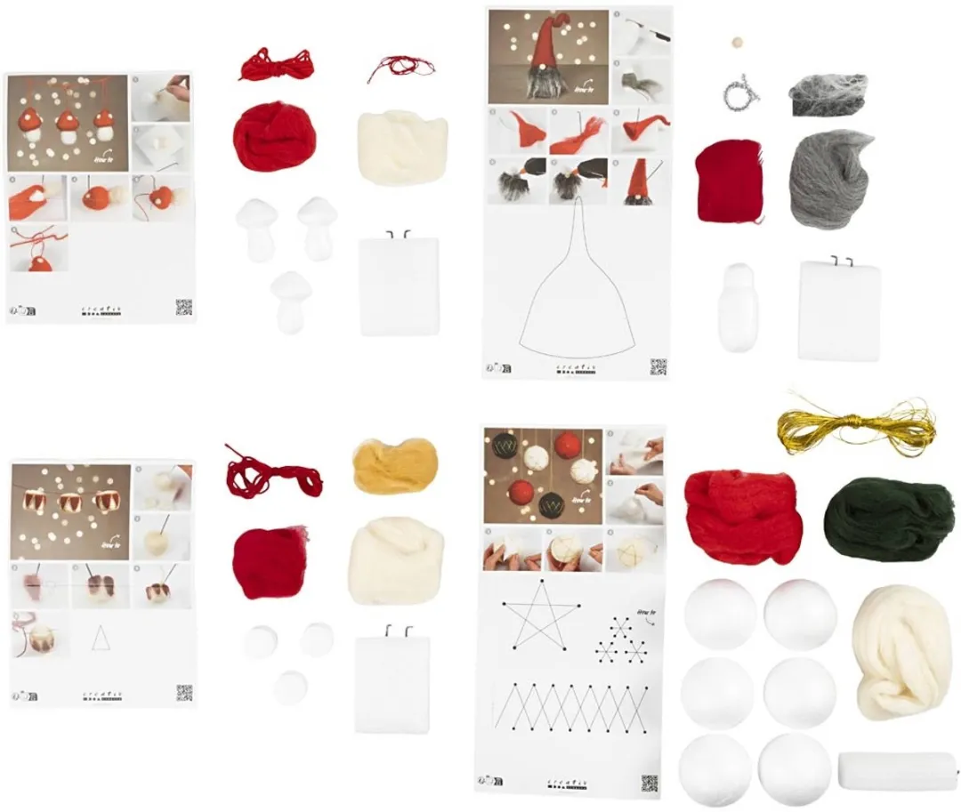 Creativ Company Adventskalender Vilten Multicolor - 4 Stuks