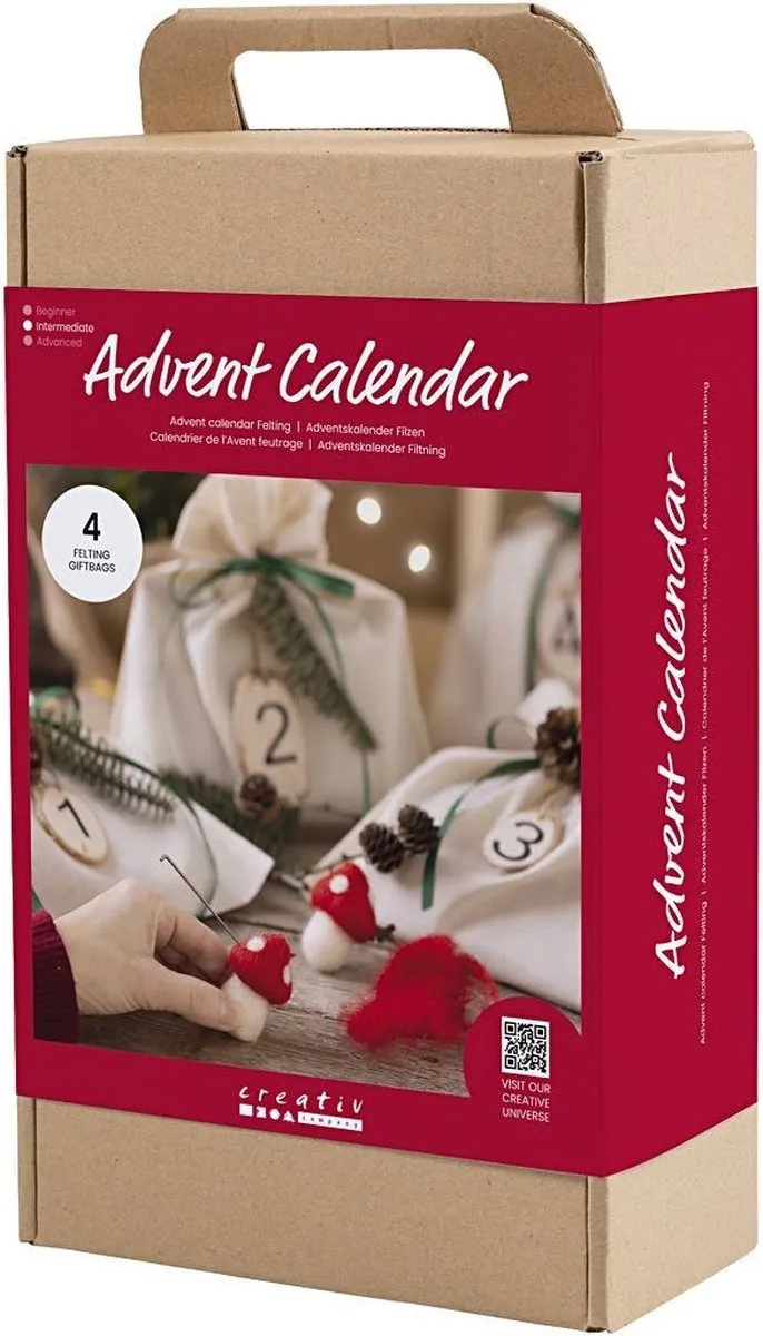 Creativ Company Adventskalender Vilten Multicolor - 4 Stuks