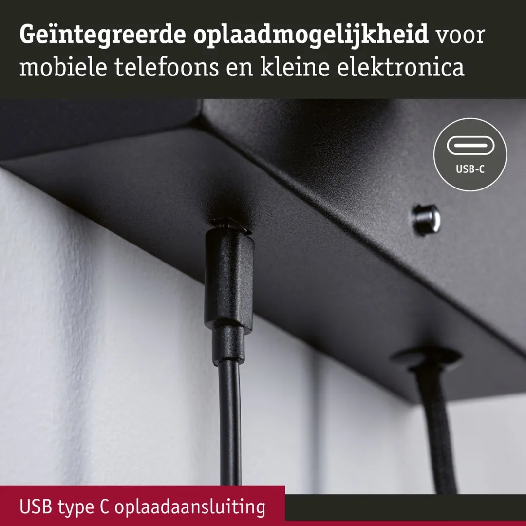 Paulmann LED-wandlamp Jerik 3-Step-Dim 3000K - Zwart mat - afbeelding 6 van 6