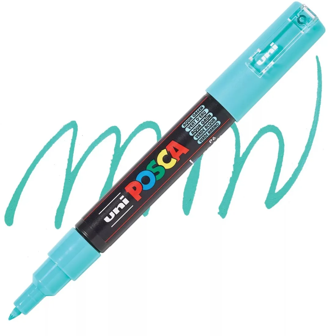 Posca PC-1M Markeerstift - Zee Groen/Blauw - 6 Stuks