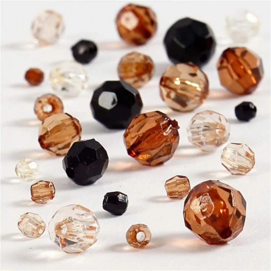 Creativ Company Plastic Facet Kralenmix 4-12mm - Goud Harmonie - 170 Stuks