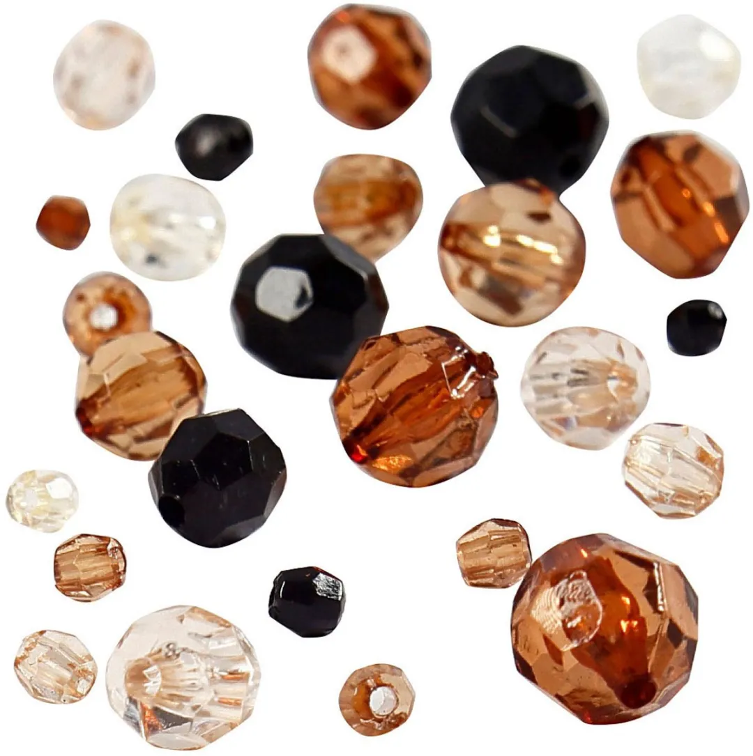Creativ Company Plastic Facet Kralenmix 4-12mm - Goud Harmonie - 170 Stuks