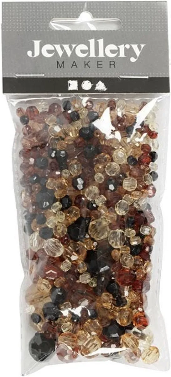 Creativ Company Plastic Facet Kralenmix 4-12mm - Goud Harmonie - 170 Stuks