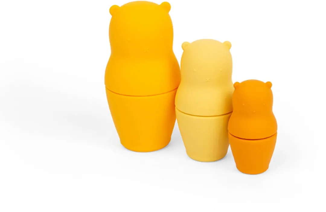 BIGJIGS Nesting Bears Bijtspeelgoed - Geeltinten