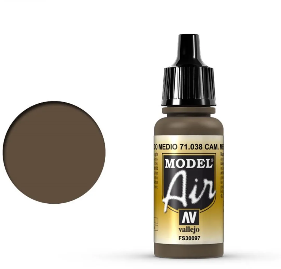 Vallejo Model Air Camouflage Medium Brown Acrylverf 17ml