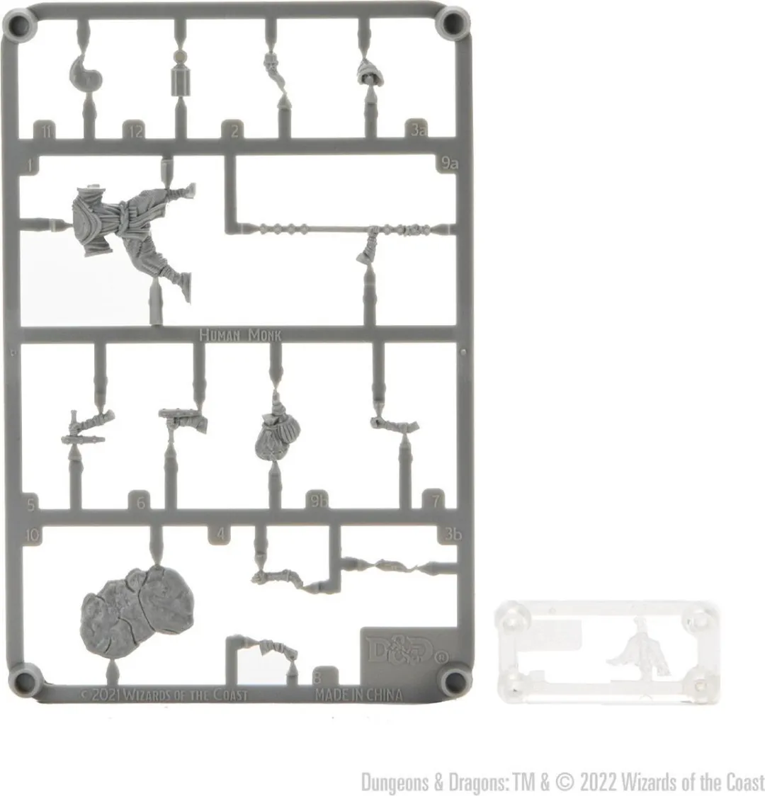 Wizkids D&D Frameworks Human Monk Male - Grijs
