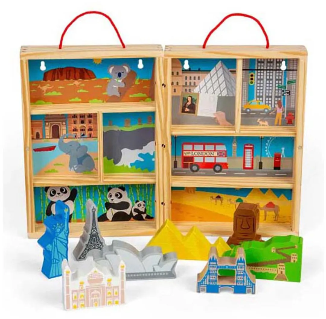 BIGJIGS Houten Reis Speelset - 10 Stuks - Poppenhuispop