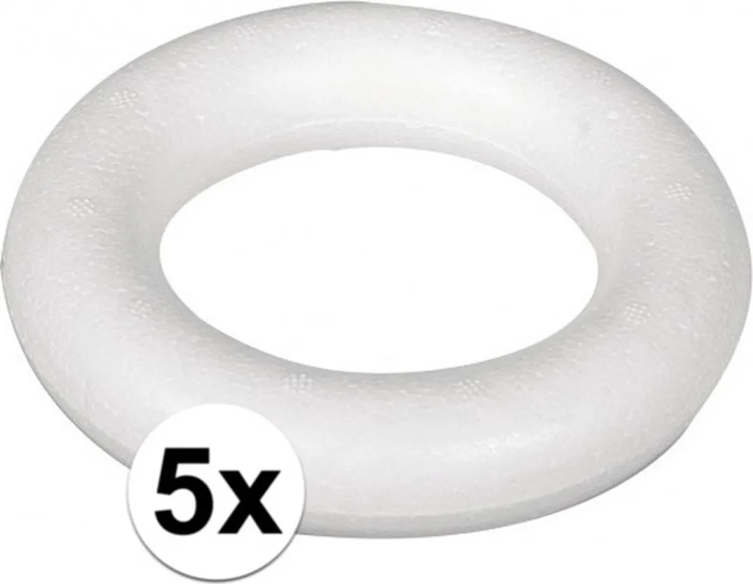 Rayher Piepschuim Ring 15cm - 5 Stuks Wit