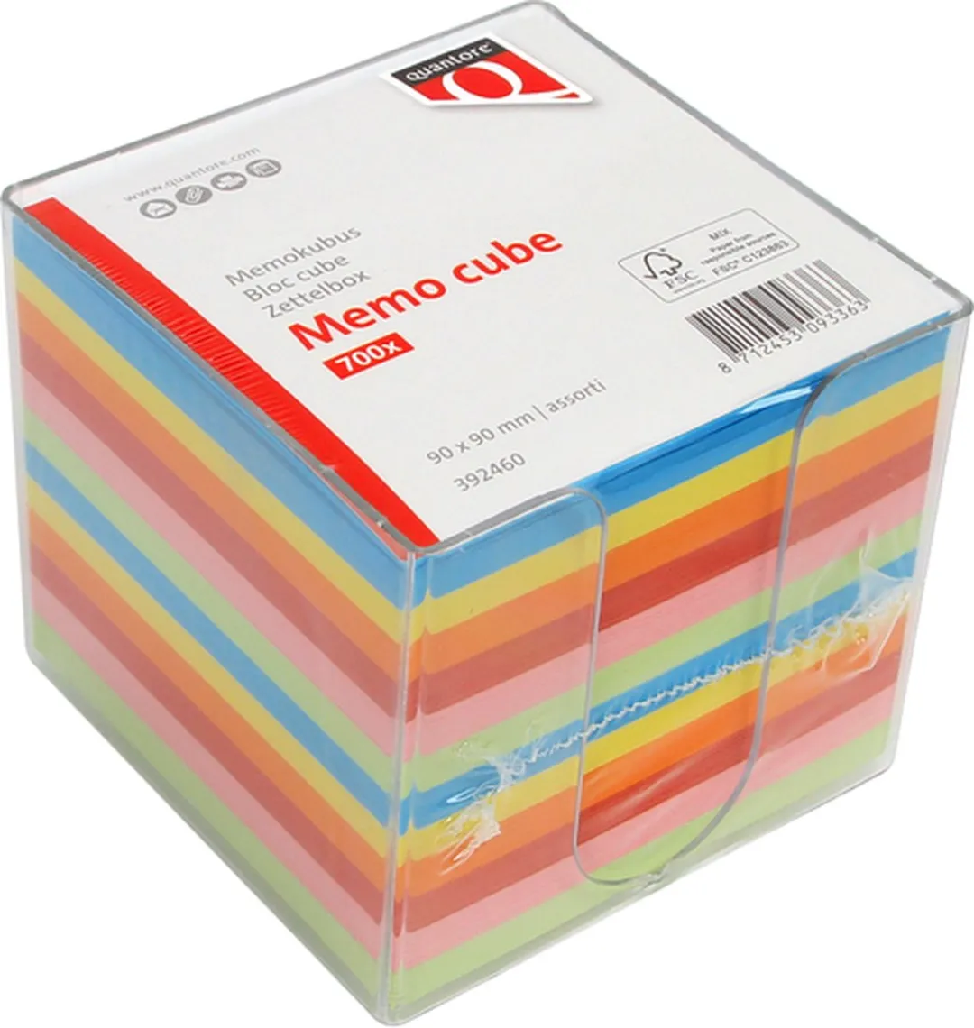 Quantore Memokubus 90x90mm Transparant