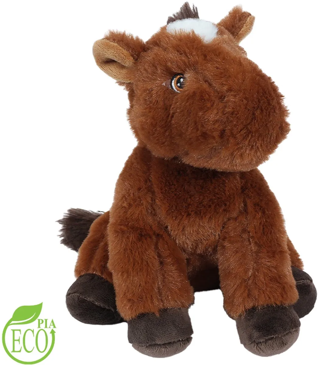 PIA Soft Toys Pluche Eco Knuffel Paard Zittend 20cm