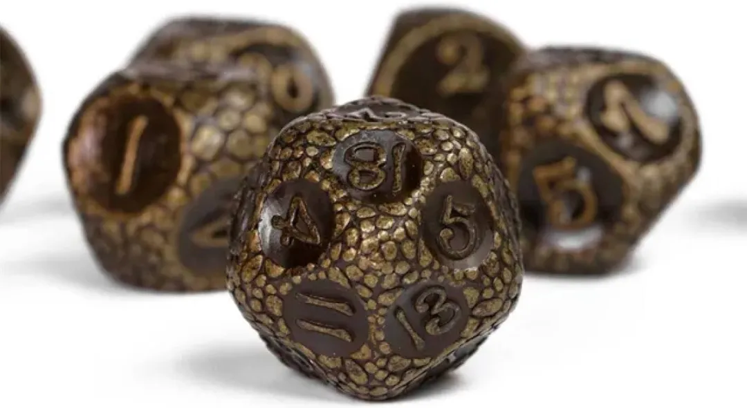 Lapi Toys D&D Polydice Metaal Zwart Goud - 7 Stuks