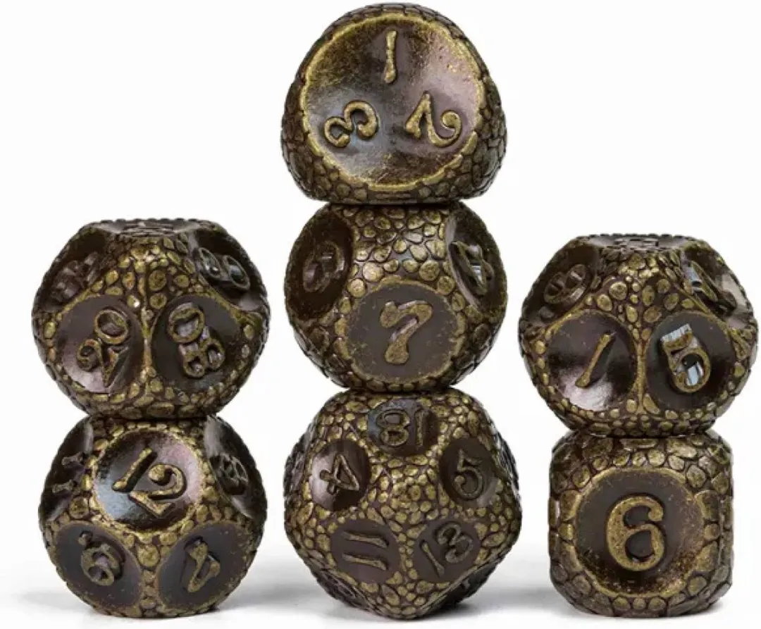 Lapi Toys D&D Polydice Metaal Zwart Goud - 7 Stuks