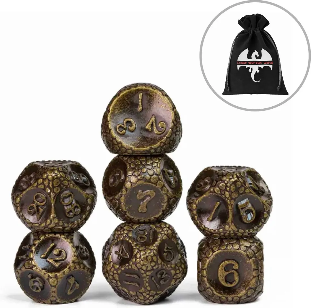 Lapi Toys D&D Polydice Metaal Zwart Goud