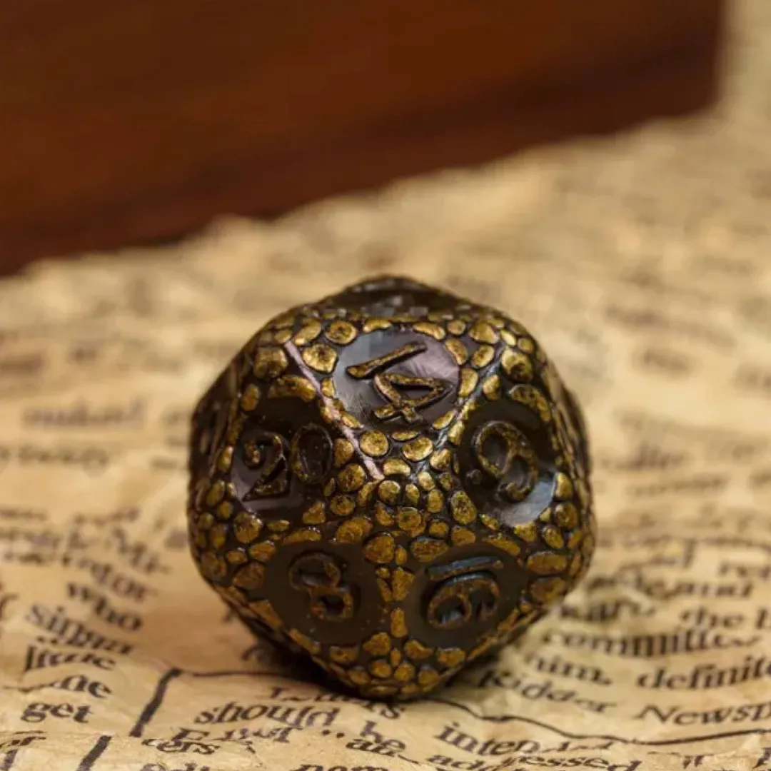 Lapi Toys D&D Polydice Metaal Zwart Goud - 7 Stuks