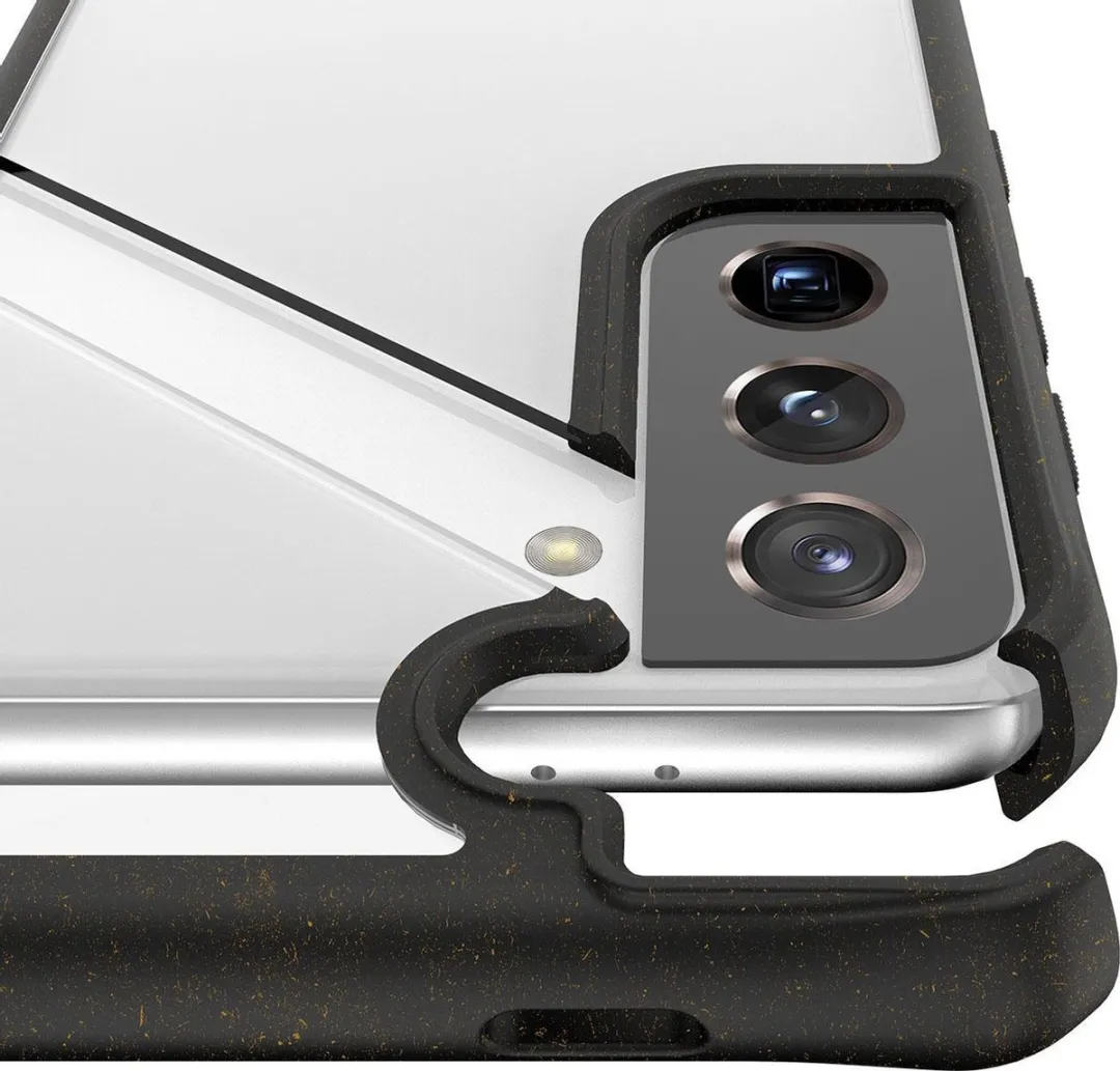 Itskins Feroniabio Pure Hoesje Samsung Galaxy S21 - Level 2 - Transparant & Zwart