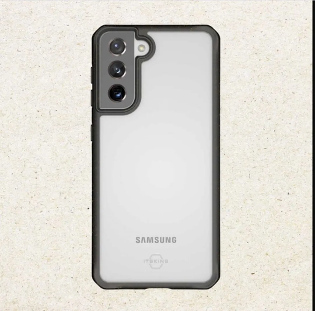 Itskins Feroniabio Pure Hoesje Samsung Galaxy S21 - Level 2 - Transparant & Zwart