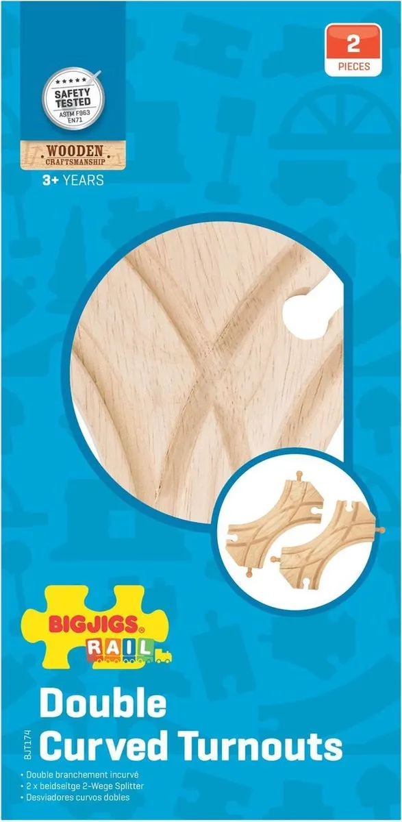 BIGJIGS Rails BJT174 Dubbelzijdige Splitsing - 2 Stuks - Multi - afbeelding 6 van 6