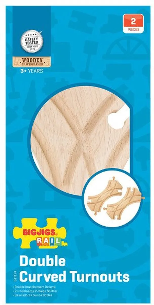 BIGJIGS Rails BJT174 Dubbelzijdige Splitsing - 2 Stuks - Multi