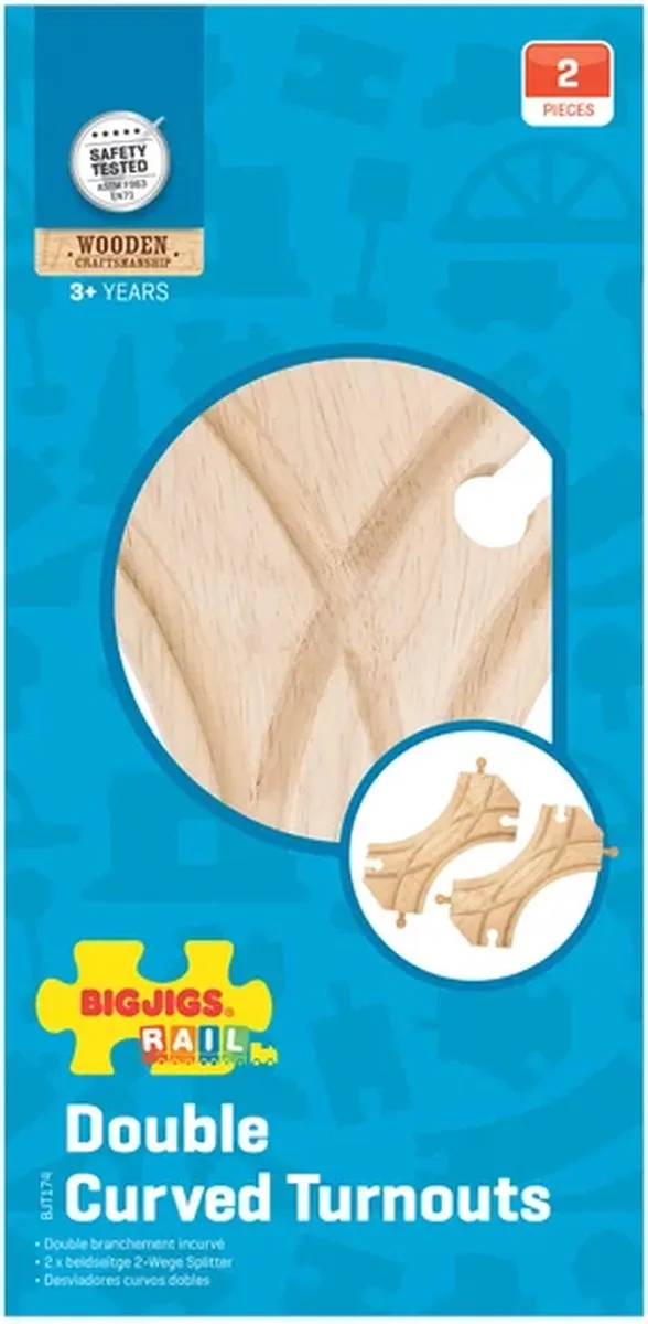 BIGJIGS Rails BJT174 Dubbelzijdige Splitsing - 2 Stuks - Multi