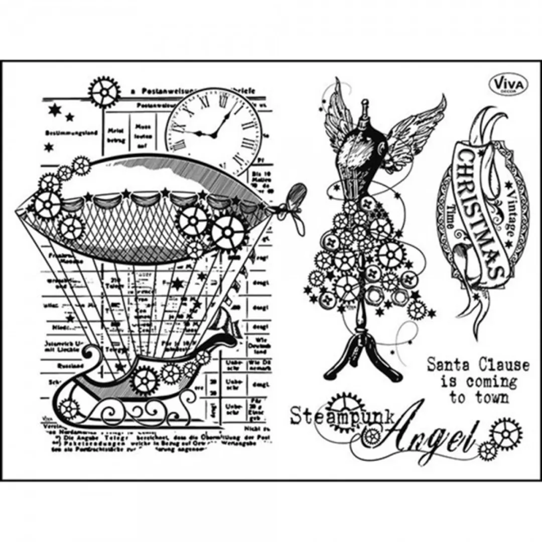 Viva Decor Silicone Stempel Steampunk Angel - Set