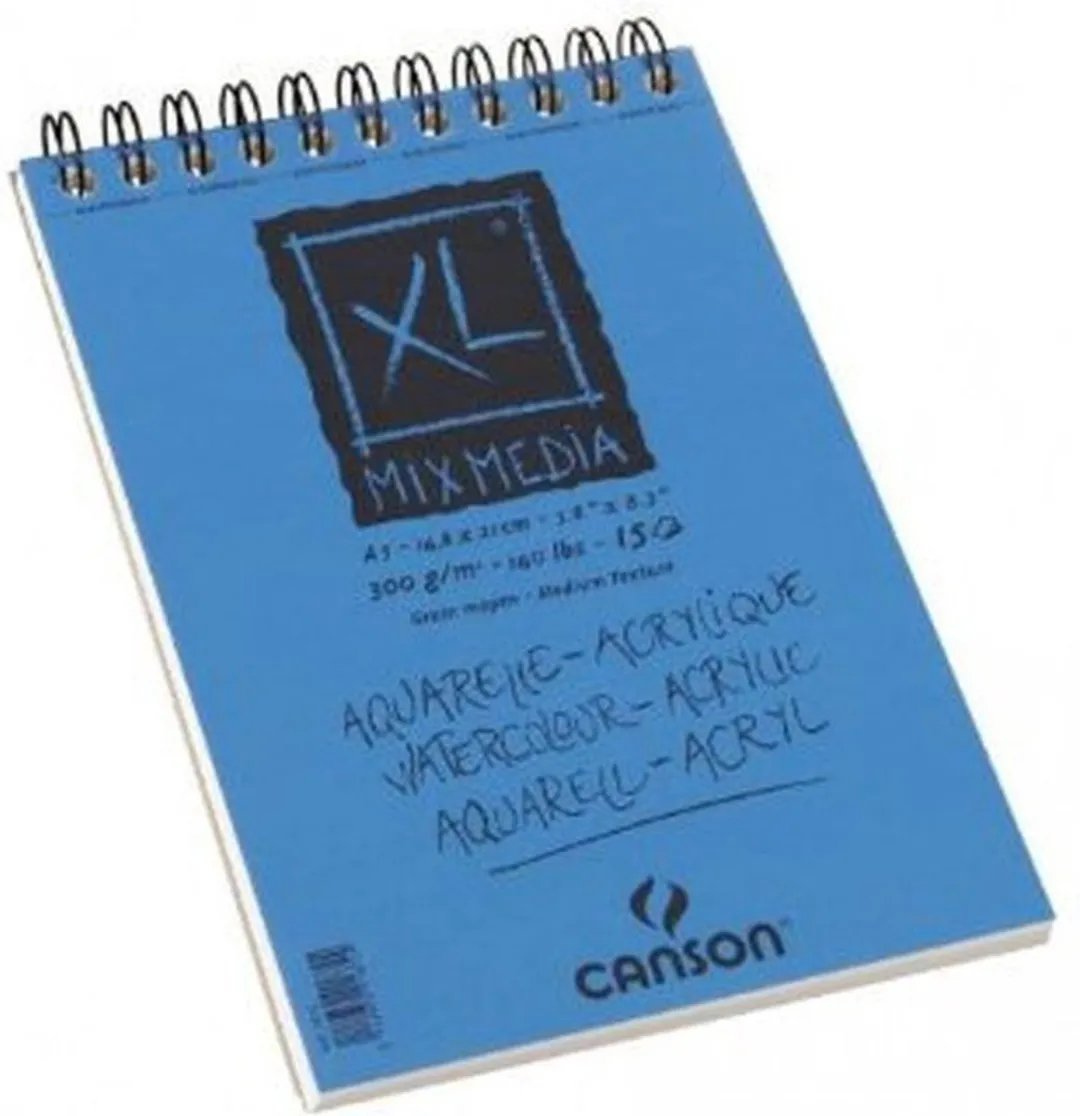 Canson XL Mix-Media Blok A5 - 15 Vel Blauw 300 g/m²