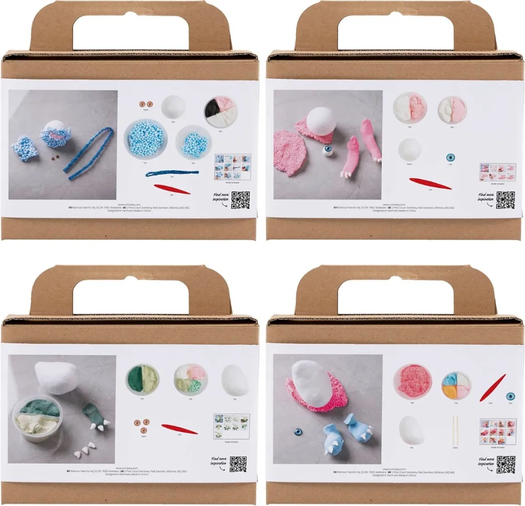 Creativ Company Monsters Boetseren Set - 4 Stuks Multicolor
