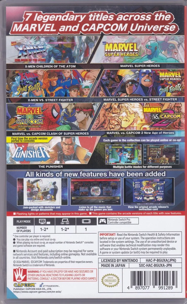 Capcom Marvel vs Capcom Fighting Collection Arcade Classics Switch
