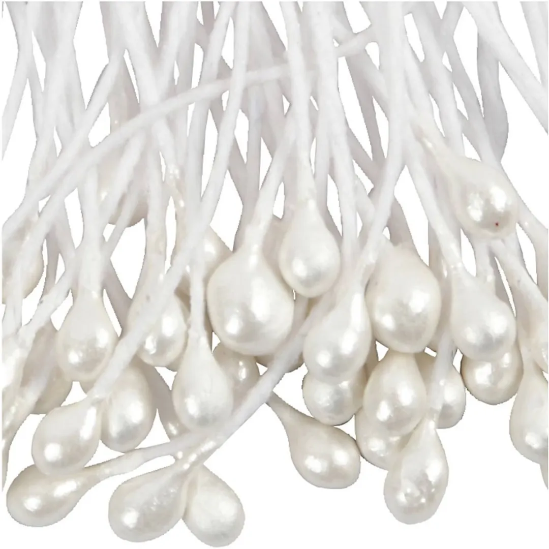 Creativ Company Bloemmeeldraden 6cm - Wit - 100 Stuks