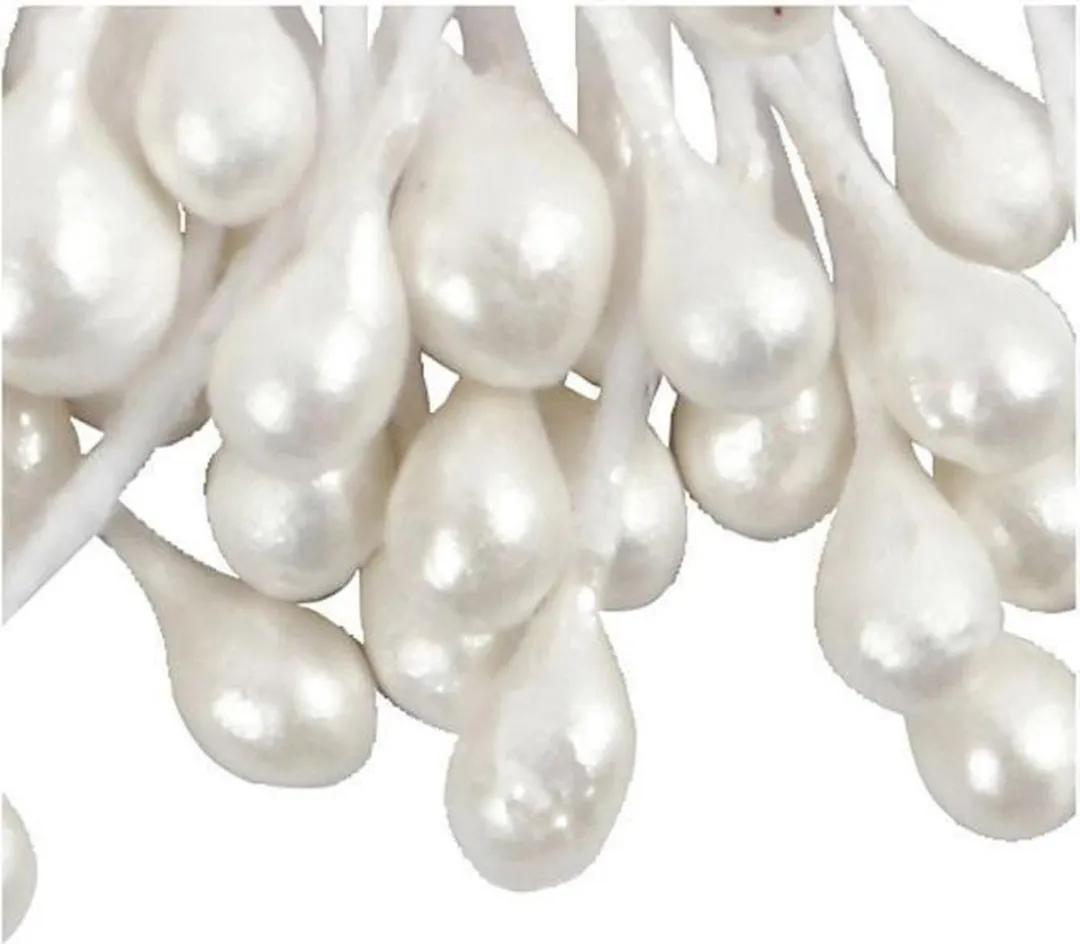 Creativ Company Bloemmeeldraden 6cm - Wit - 100 Stuks