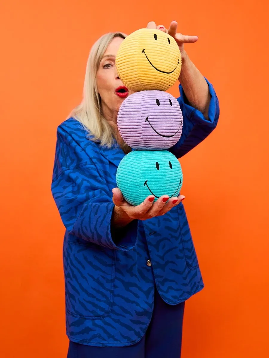 Bon Ton Toys Smiley Corduroy Knuffel - 13 cm - Teal